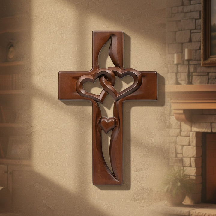 Orlinda - Διακόσμηση Τοίχου Σταυρός με Καρδιά