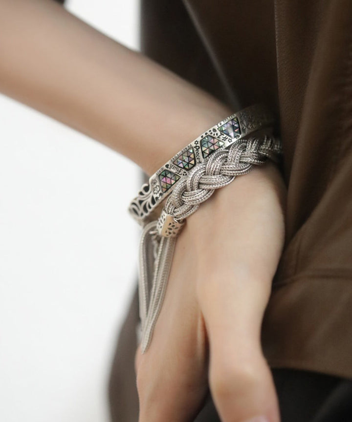 Riellea - Βραχιόλι μπροκάρ με πλεξούδα