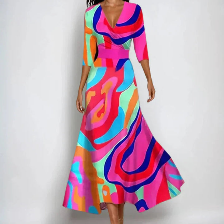 Grace - Φλοράλ κρουαζέ φόρεμα με απαλή υφή