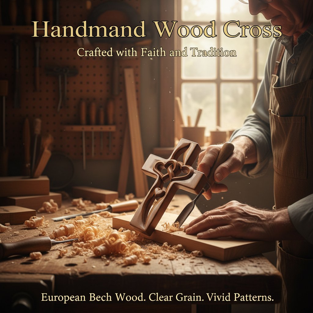 Orlinda - Διακόσμηση Τοίχου Σταυρός με Καρδιά