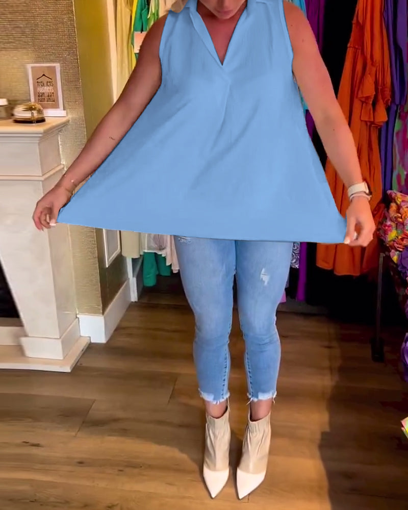 Taisa - Αμάνικη ριγέ μπλούζα