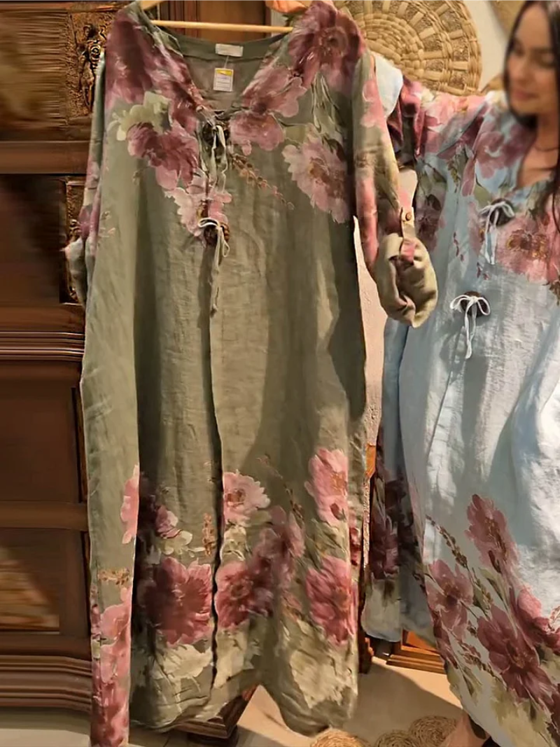 Tirenae - Φόρεμα με ανθικό μοτίβο και απαλή υφή