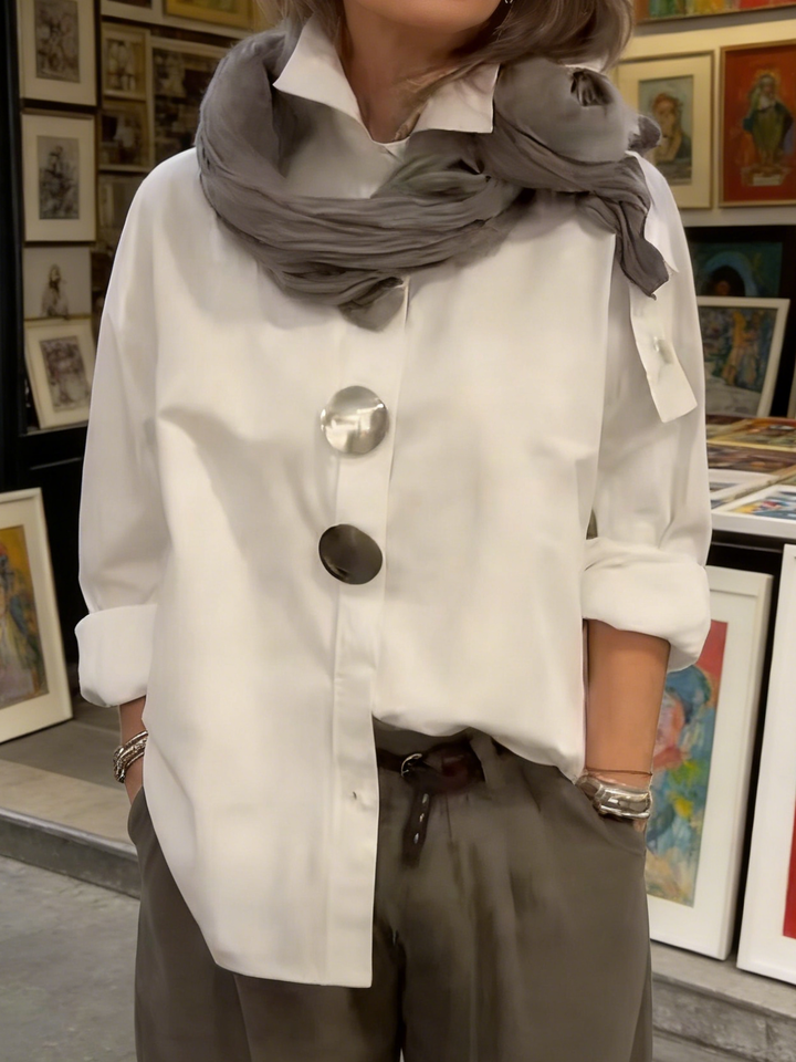 Marisen - Κομψή καθημερινή μπλούζα με κουμπιά