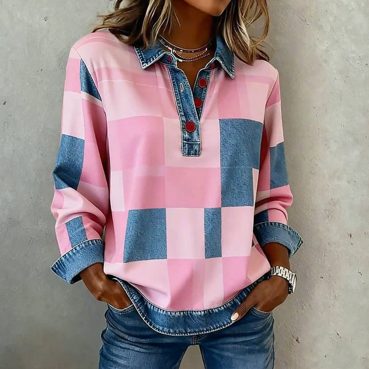 Liorael - Καρό πουκάμισο μαλακής υφής με μακριά μανίκια