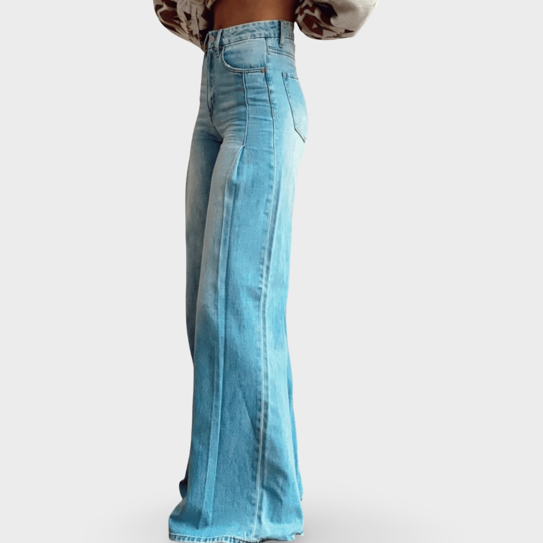 Mirise - Ψηλόμεσο παντελόνι με απαλή υφή και φαρδιά μπατζάκια