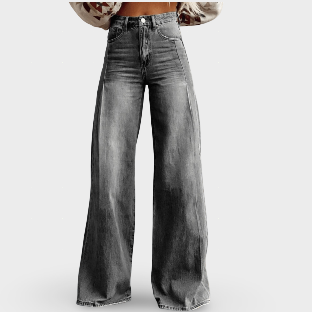 Mirise - Ψηλόμεσο παντελόνι με απαλή υφή και φαρδιά μπατζάκια