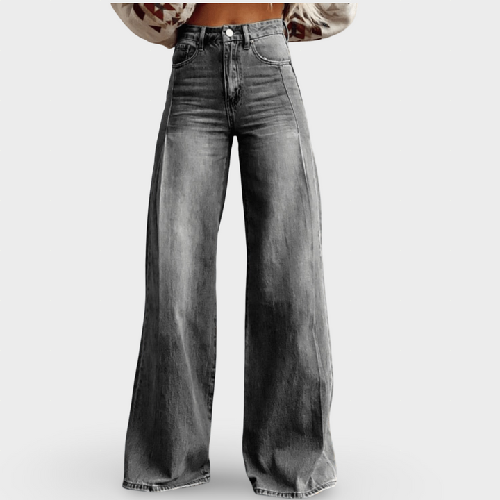 Mirise - Ψηλόμεσο παντελόνι με απαλή υφή και φαρδιά μπατζάκια