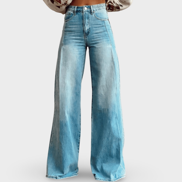 Mirise - Ψηλόμεσο παντελόνι με απαλή υφή και φαρδιά μπατζάκια