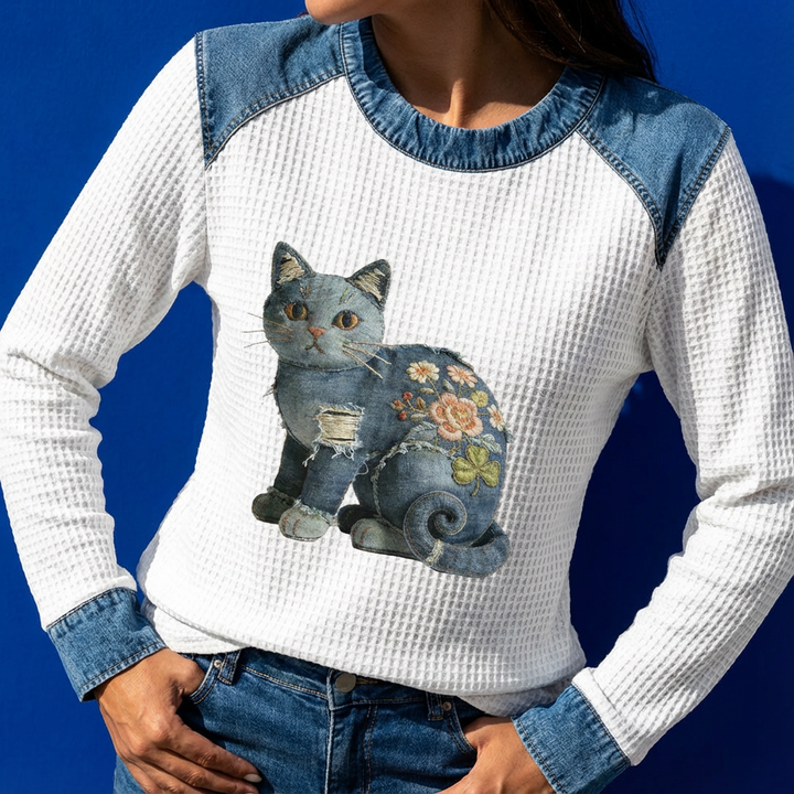 Maya - Μπλούζα patchwork με απαλή υφή