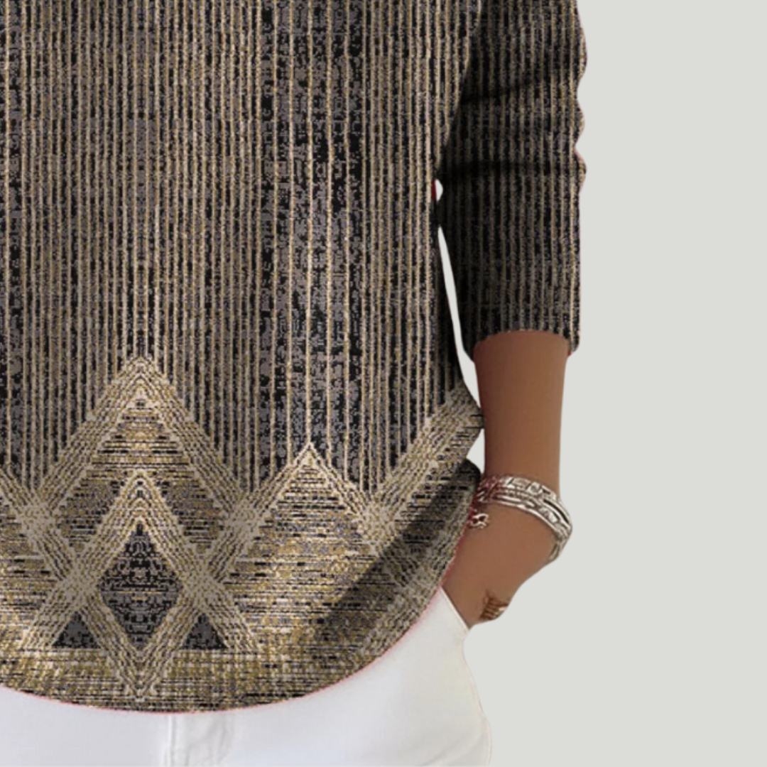 Zayarie - Μακρυμάνικο ριγέ T-shirt με απαλή υφή